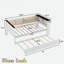 Lit de jour en bois avec tablettes de rangement, dossier rembourré et USB-1004304882
