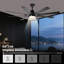 Ventilateur de plafond moderne noir avec lumière - 72 pouces, 8 pales en contreplaqué, moteur CC réversible à 6 vitesses, DEL à intensité variable, 3 températures de couleur, télécommande et contrôle d'application - parfait pour le salon, la chambre à coucher, le patio