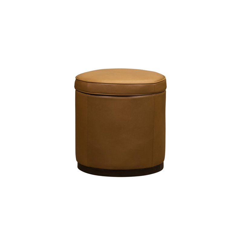 Leg Up  Swivel Ottoman in Collins Celadon, Morgan Caramel