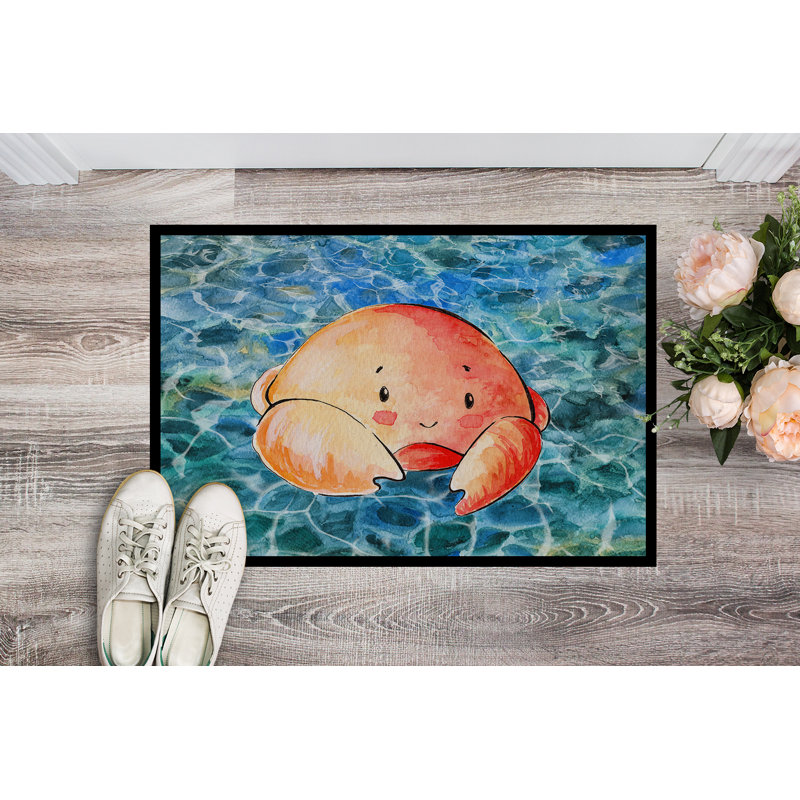 Tapis de porte d’extérieur anti-dérapant crabe, Rectangle 2 pi x 3 pi