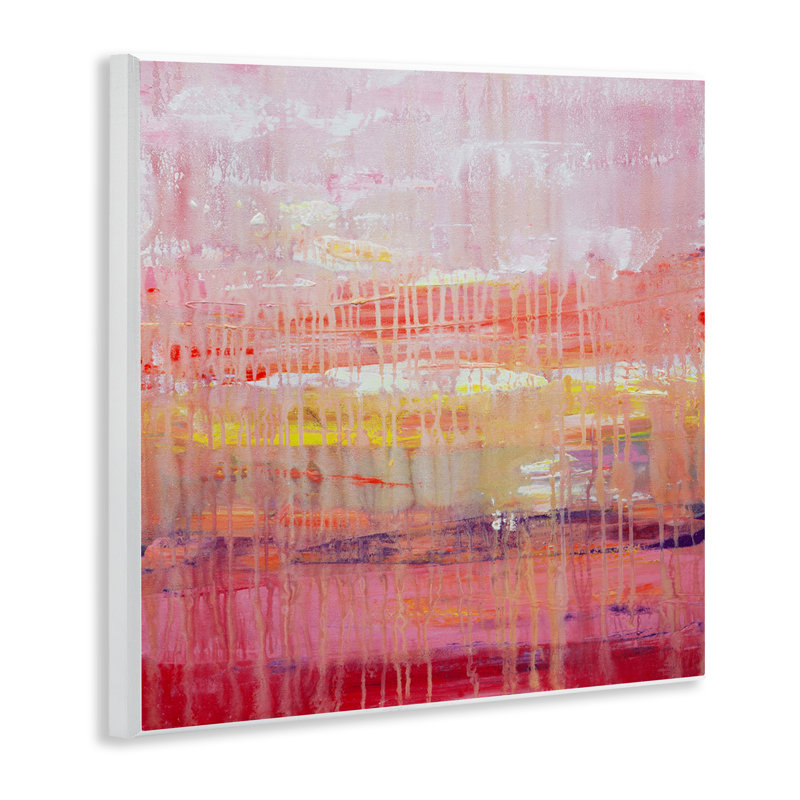 «Dripping Paint on Pink», art mural sur toile par Hilary Winfield