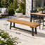 Banc de salle à manger en bois d'acacia avec cadre en métal noir rustique-20923136