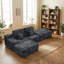 Canapé modulaire en velours côtelé à accoudoir gauche large de 105 po avec 2 repose-pieds Lazar-129588805-131179692
