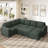 Hoelscher U Shaped Sleeper Corner Sectional Pull Out Sofa Bed With Storage Space-115950842