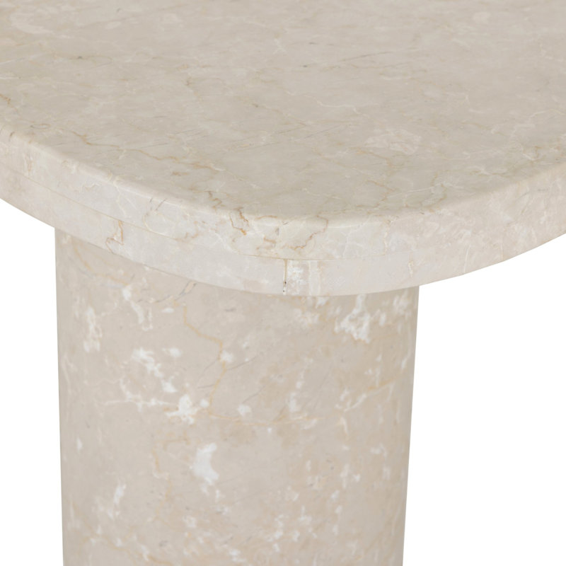 Zion End Table-Merlot Marble, Cream Marble, Marble