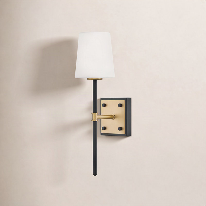 Osie Single Light Wall Sconce with Hand-Blown Etched Opal Glass Shade