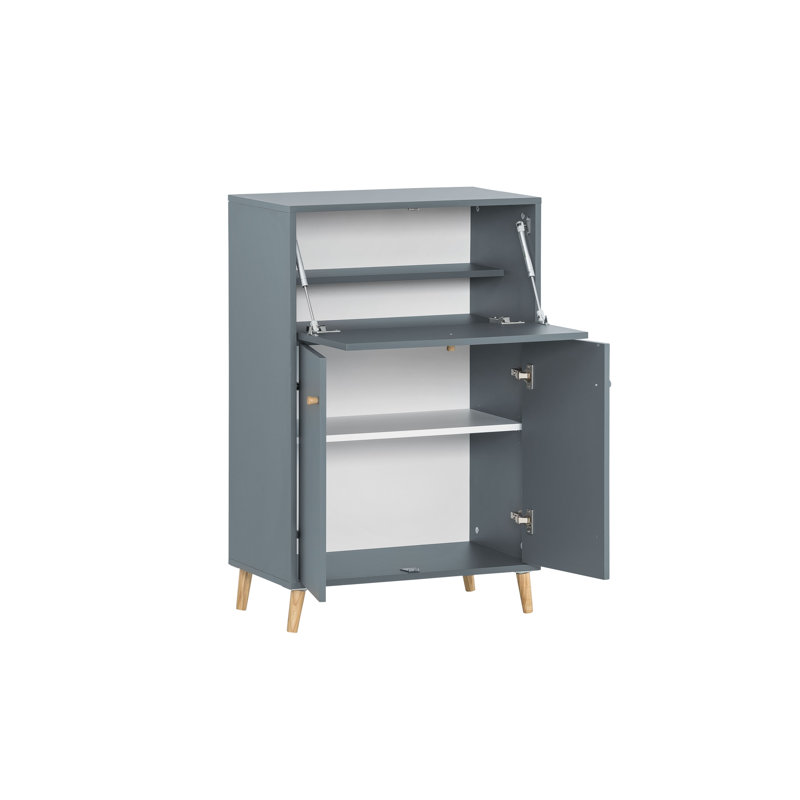 Datus Rectangular Desk with Cabinet, Blue