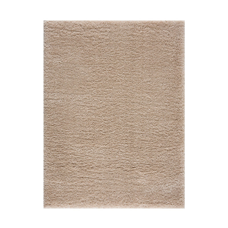 Tapis à poils longs en polyester super doux, Rectangle 3 pi 11 po x 5 pi 11 po, Crème