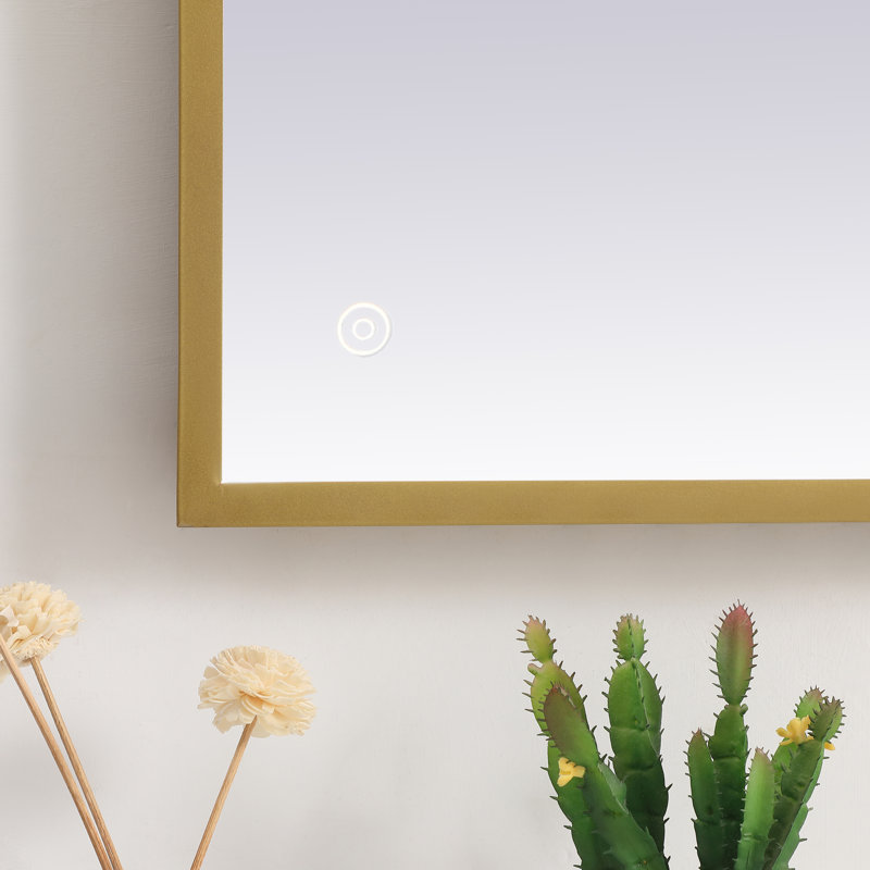 Miroir Piche Inch avec température de couleur réglable 3000K / 4200K / 6400K, Laiton, 24 po x 40 po