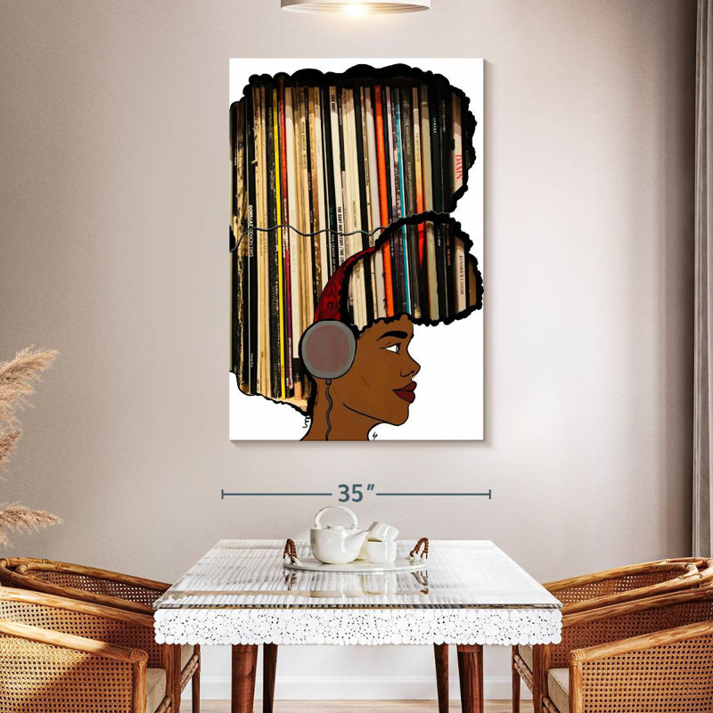 Leisha Put A Record On, 51" H x 34" W