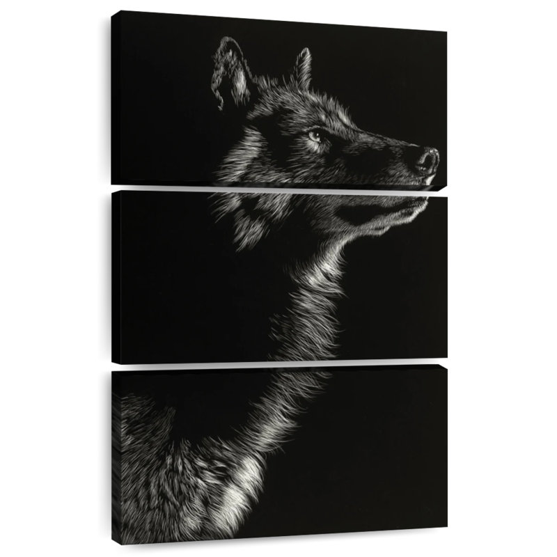 Scratchboard Brampt Wolf II, H 38 po x l 24 po