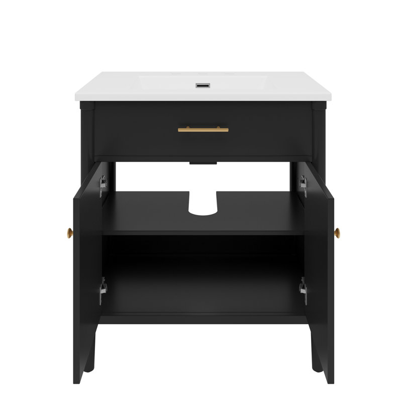 Meuble-lavabo 31 po avec lavabo, Noir
