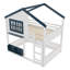 Lit mezzanine double avec bibliothèque, lit d'enfant de style maison avec rails de sécurité, espace de jeu et d'étude, blanc et bleu-1852554022-1852554017