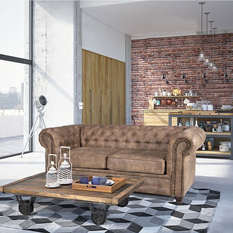 Adon 2 Seater Sofa, Old Brown