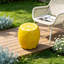 Tabouret jaune citron, sculpture de jardin