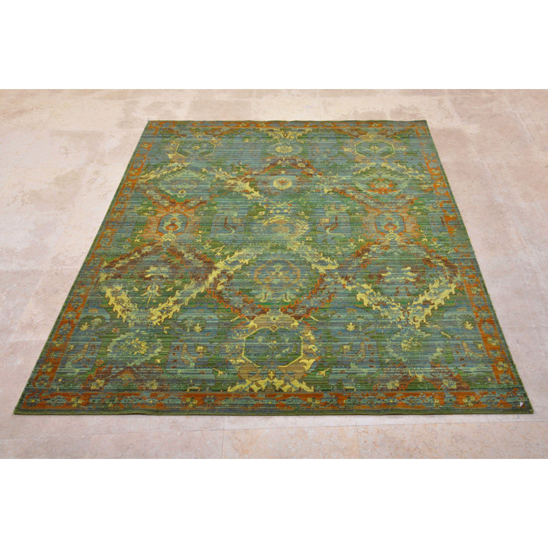 Tapis oriental en verre de mer oriental, Rectangle 8 pi 6 po x 11 pi 6 po