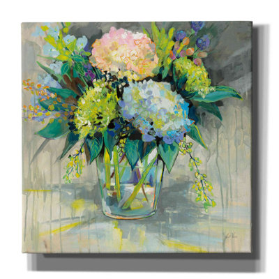 «Hydrangeas from the Garden» par Jeanette Vertentes, art mural sur toile
