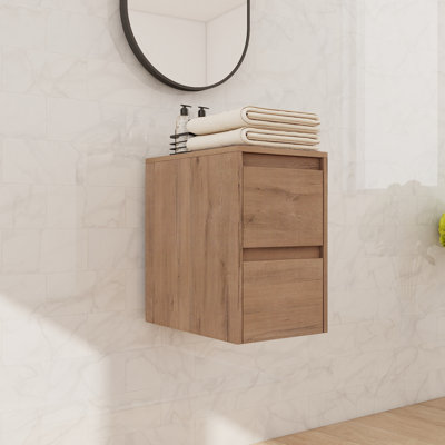12" Wall Mounted Bathroom Side Cabinet With 2 Soft Close Drawers