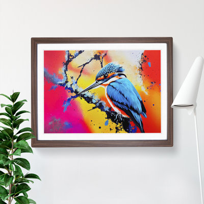 Kingfisher Bird Splashed Vol.2 Abstract - Single Picture Frame Print