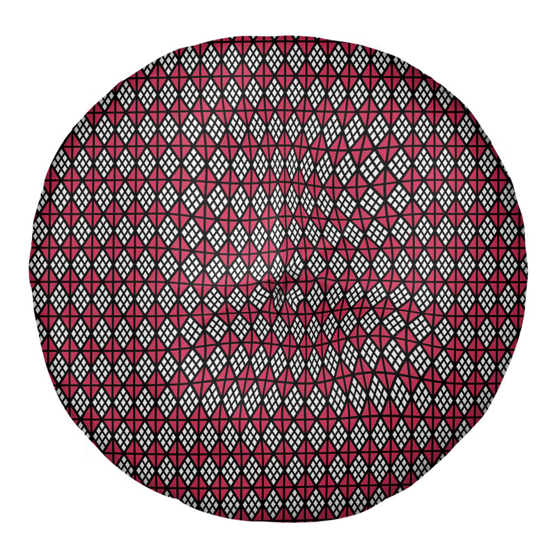 Coussin de sol Katelyn Elizabeth, 26 po x 26 po, Noir / rouge