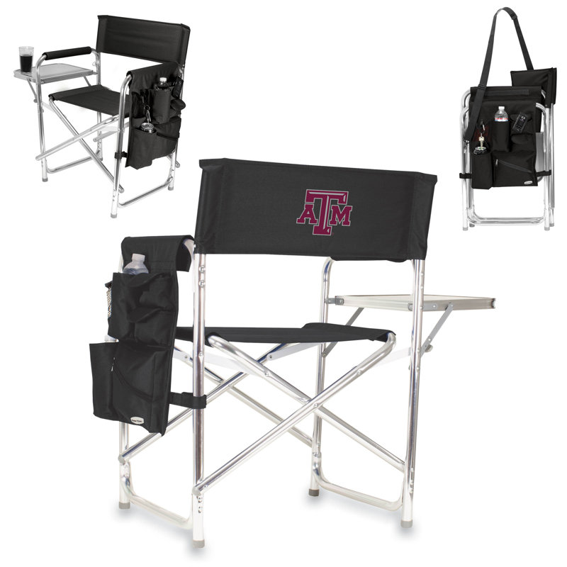 Chaise de réalisateur pliante Sports, Noir, Aggies de l'Université Texas A&M