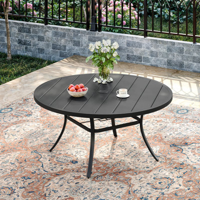 50“ Round Metal Outdoor Dining Table