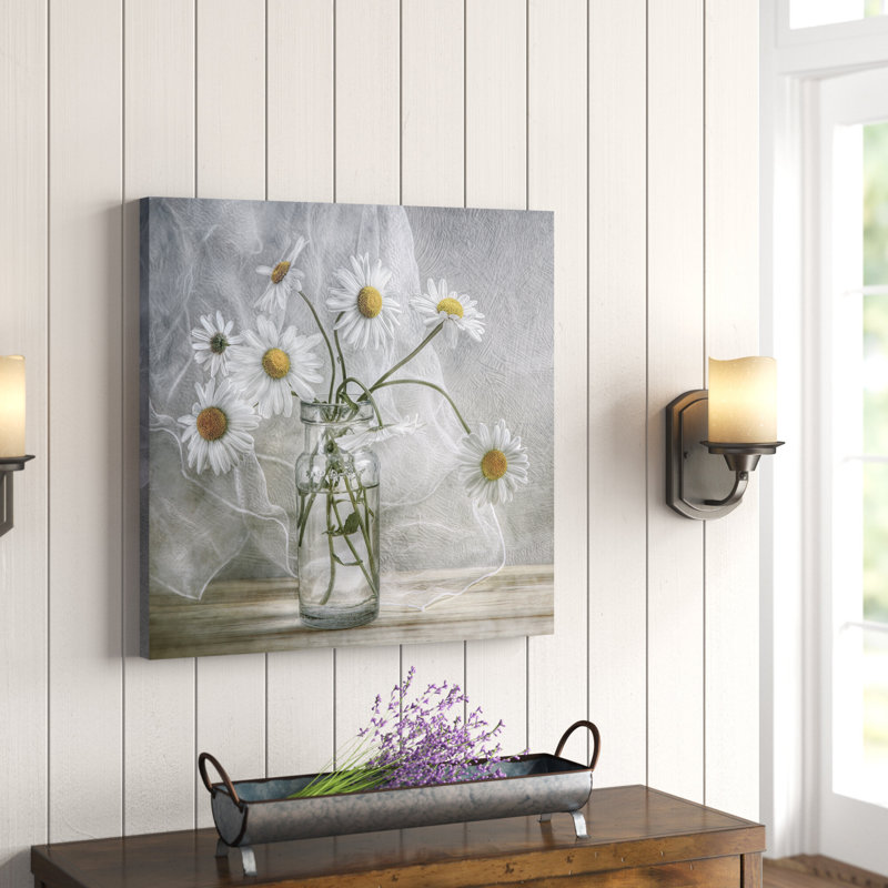 Marguerites - reproduction de photo, Toile tendue, H 24 po x l 24 po, Sans cadre