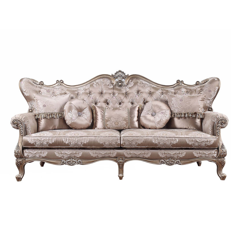 Adams 94'' Upholstered Sofa, Pink Fabric