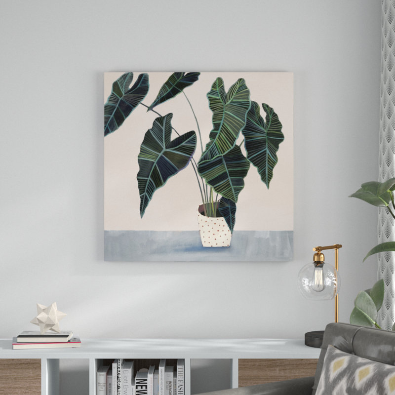 «Houseplant II», peinture sur toile tendue, H 36 po x l 36 po