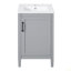Meuble-lavabo de 20 po avec lavabo en céramique, porte à fermeture douce, tablette réglable en forme de U, support de rangement pour porte, armoire autoportante moderne pour les petites salles de bain