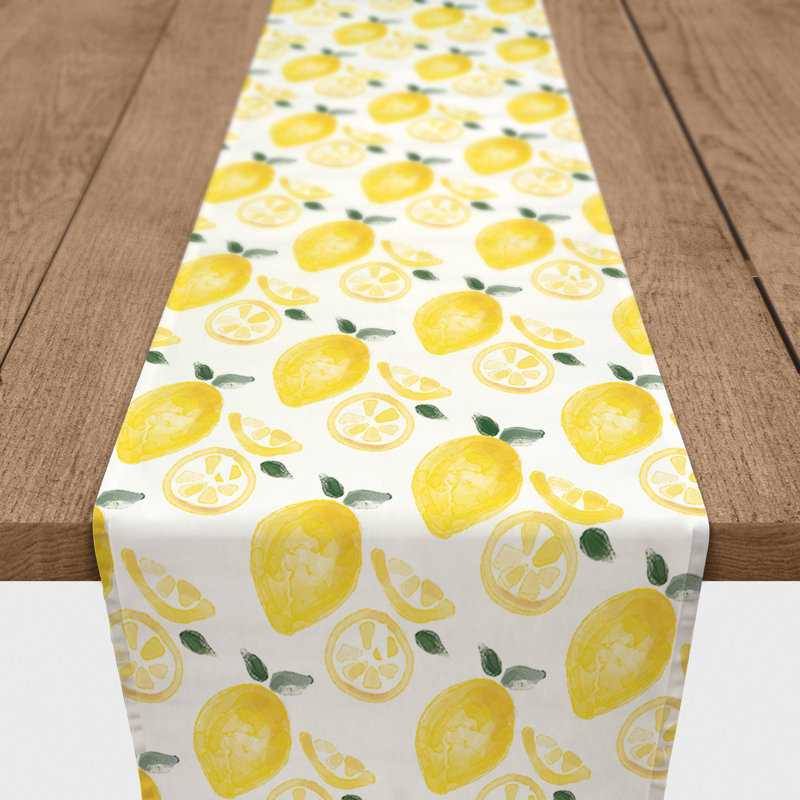 Chemin de table rectangulaire en polyester Dangela, P 16 po x L 72 po