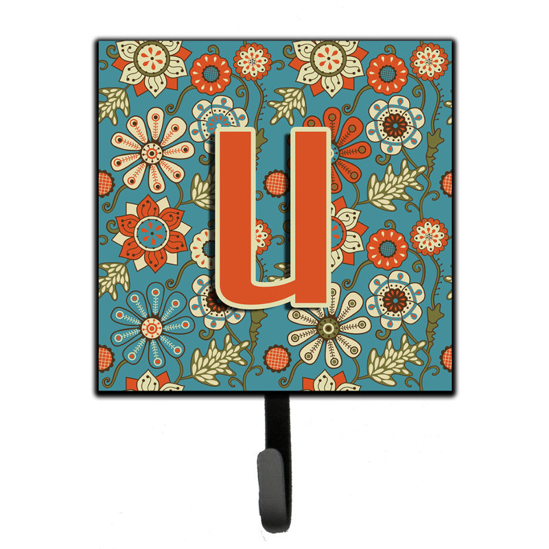 Porte-laisse rétro et crochet mural fleurs, U