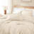 Andency Oversized King Comforter Set 128x120, 3 Pieces Beige Ruffle Shabby Chic Famhouse Bedding Set for Women, Lightweight Fluffy Super King Plus Bed Set for Girls-124610445-124610451
