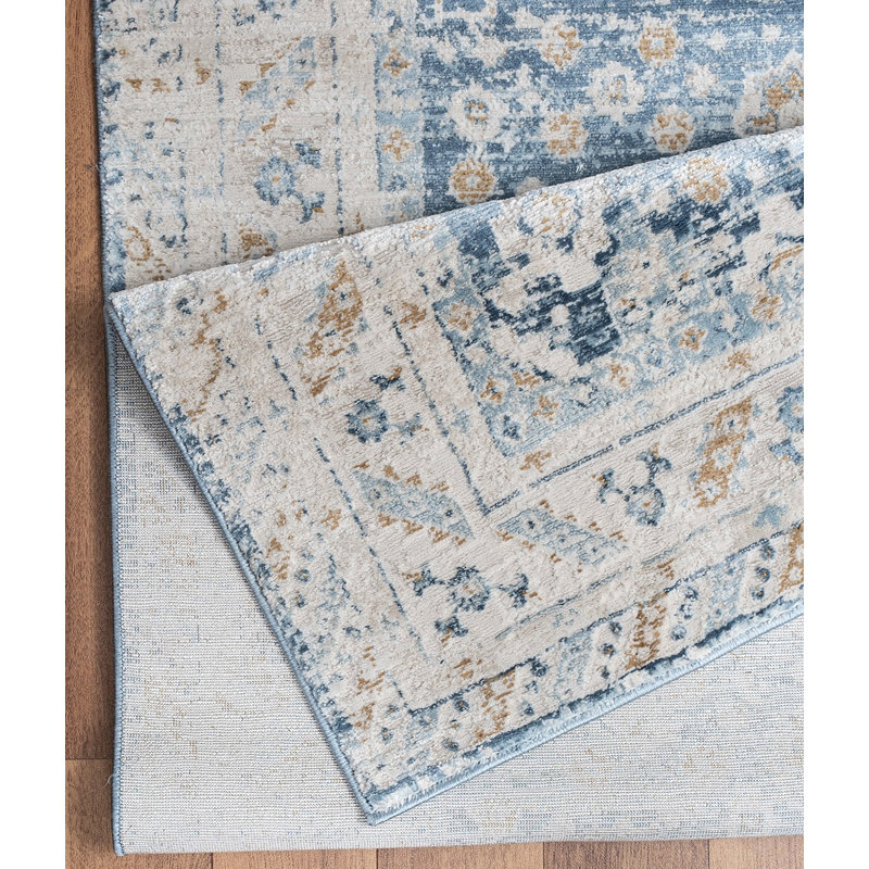Noble Blue  Area Rug, Rectangle 2'7" x 7'3"