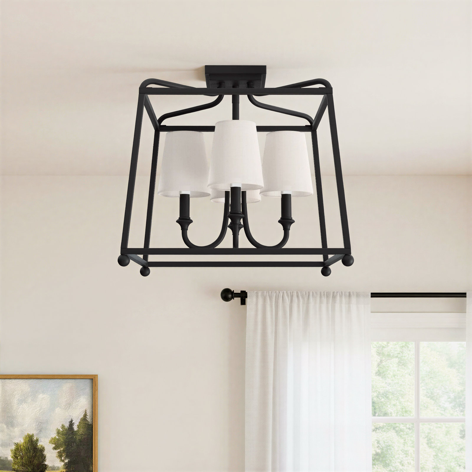 Sylvan 4 Light Silk Flush Mount