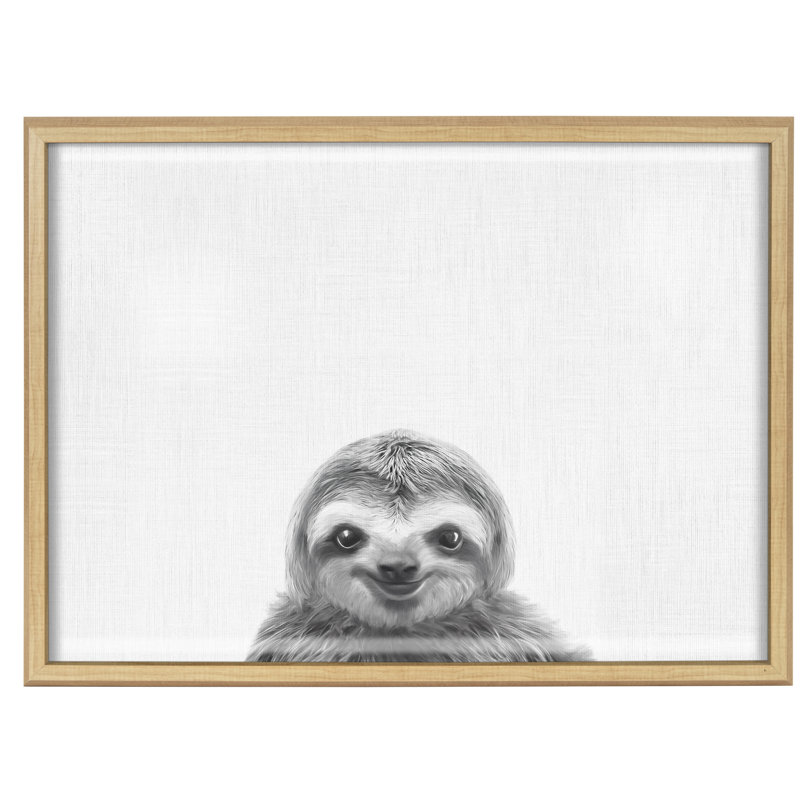 «Aticus Sloth» par Simon Te - reproduction de cadre photo sur verre
