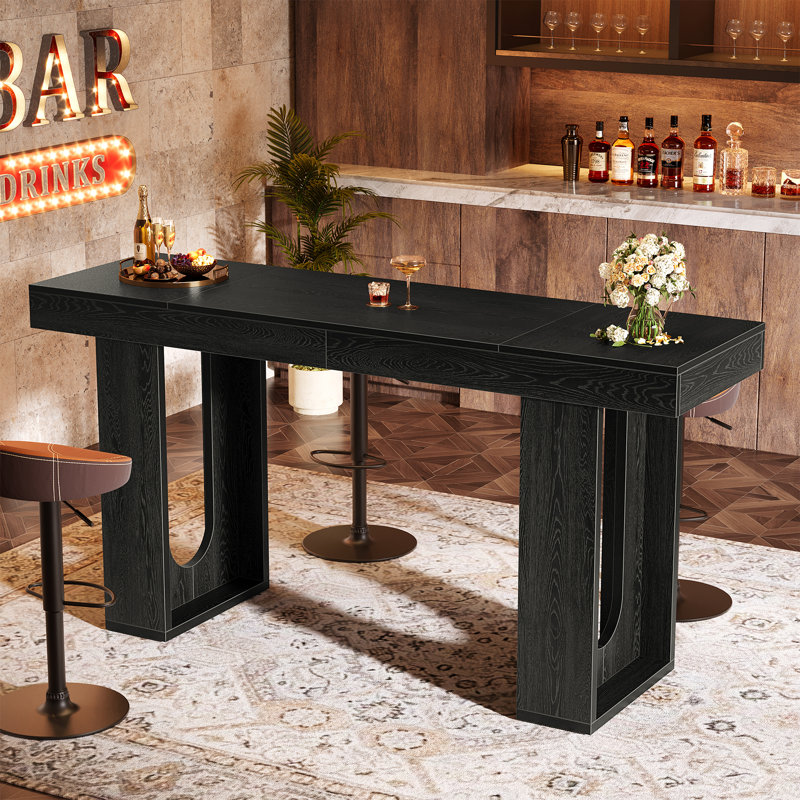 Table de bar 70,9 po Modern, Black