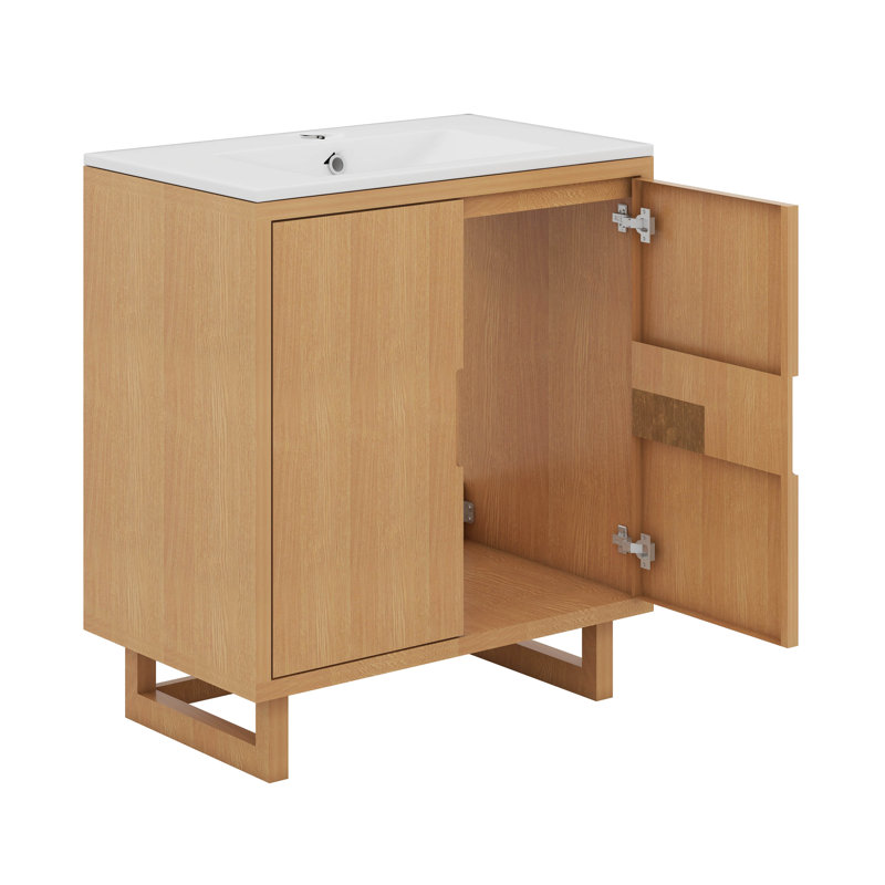 Bathroom Vanity Set With Sink, Bathroom Storage Cabinet, Burly Wood