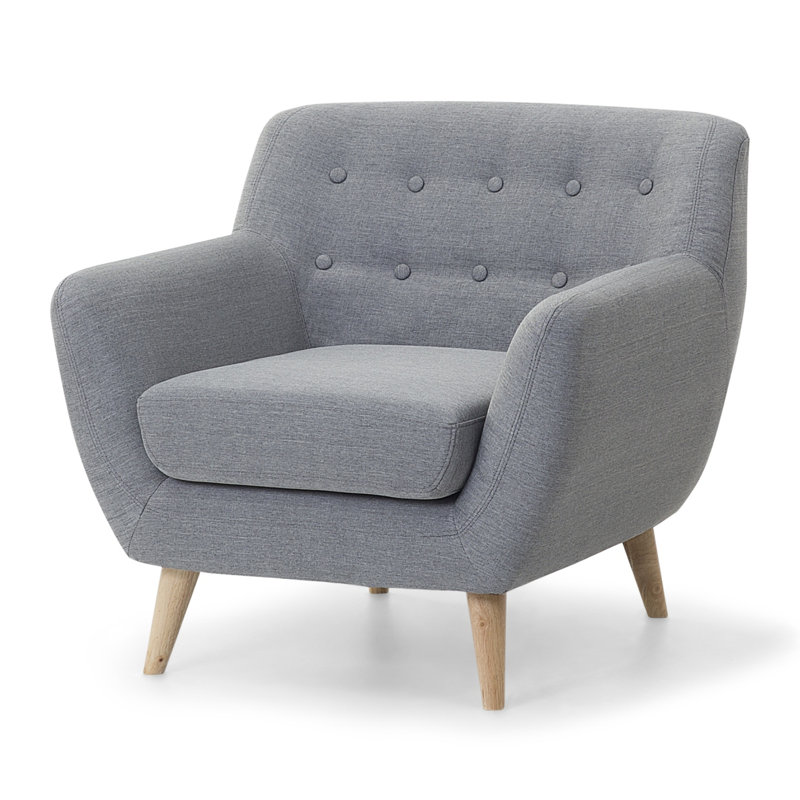 Tally Upholstered Armchair, Light Grey