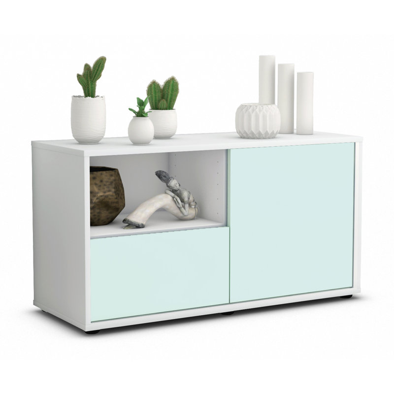 Jordy 92cm W 1 - Drawer Chest of Drawers, Light Blue / Matte White