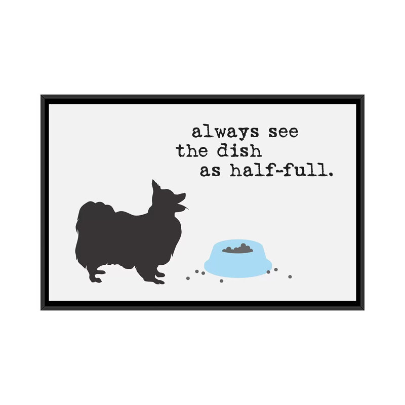 «Half Full III» par Dog is Good and Cat is Good - impression sur toile tendue, H 32 po x l 48 po x P 1,5 po, Pas de tapis