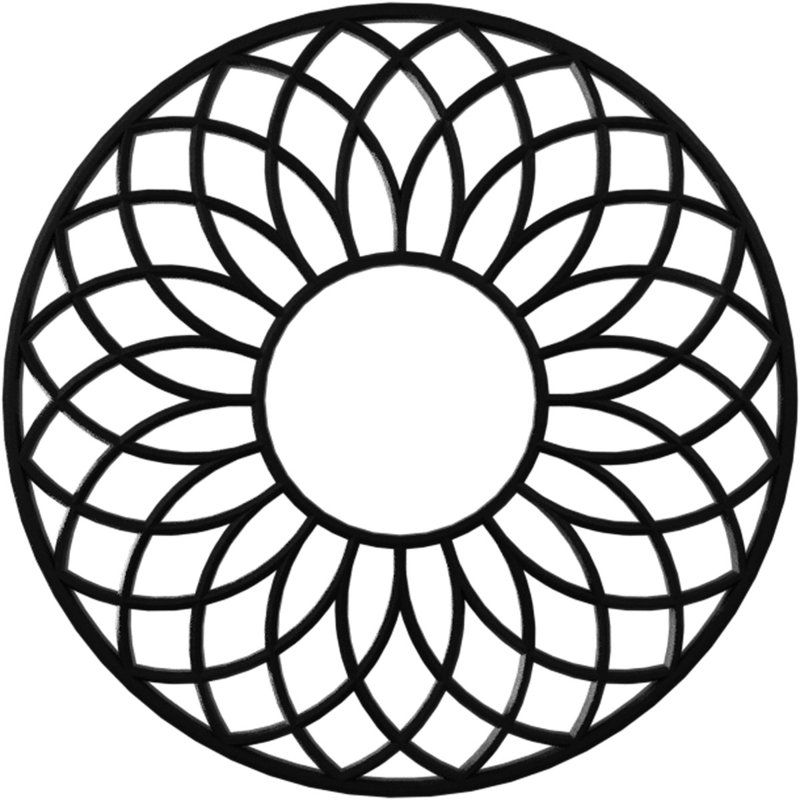 Médaillon de plafond perforé en PVC de qualité architecturale de 18 po x P 6 1/8 po x P 1/2 po, noir, Noir