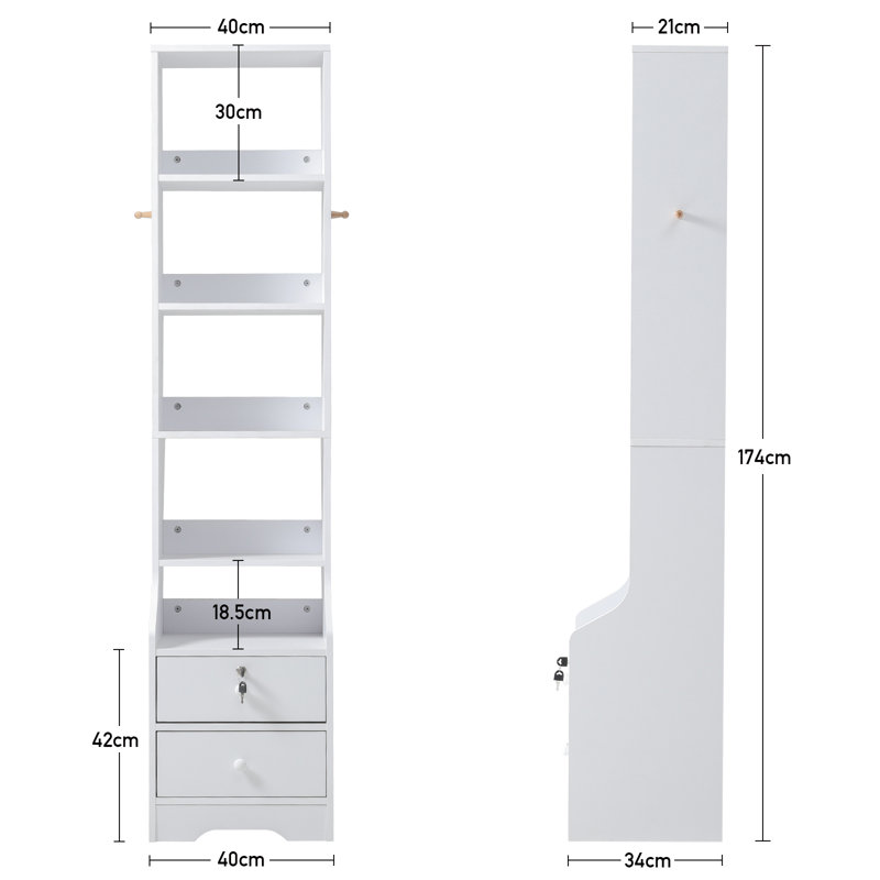 Saint-Andre 174cm H x 40cm W Standard Bookcase