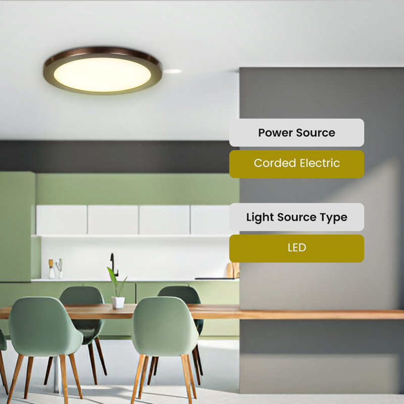 Plafonnier encastré 9,5 "Access Lighting - DEL au fini acier brossé pour intérieurs modernes"