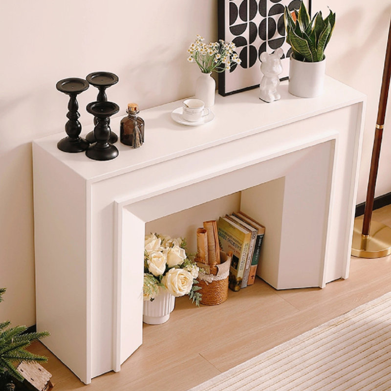 Beige Solid + Manufactured Wood Freestanding Fireplace