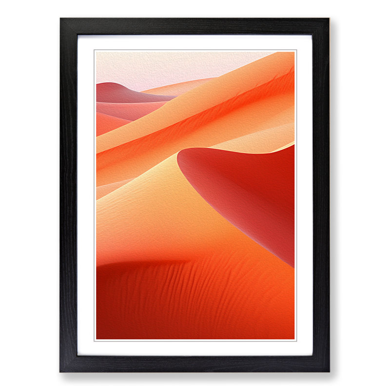 Desert Colour Field - Single Picture Frame Rectangle Print on Wood, 64cm H x 46cm W, Black Framed