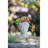 Greek Style Cement Head Planter - Indoor Outdoor Home Garden Decor, D6" X 9"