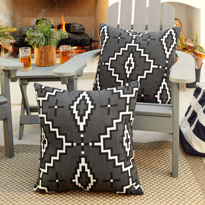 Coussin Sunbrella, Gris, H 24 po x l 24 po