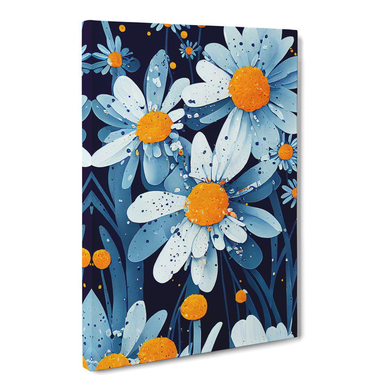 Daisy Flower Splatter Vol.2 - Wrapped Canvas, 50cm H x 35cm W x 3cm D