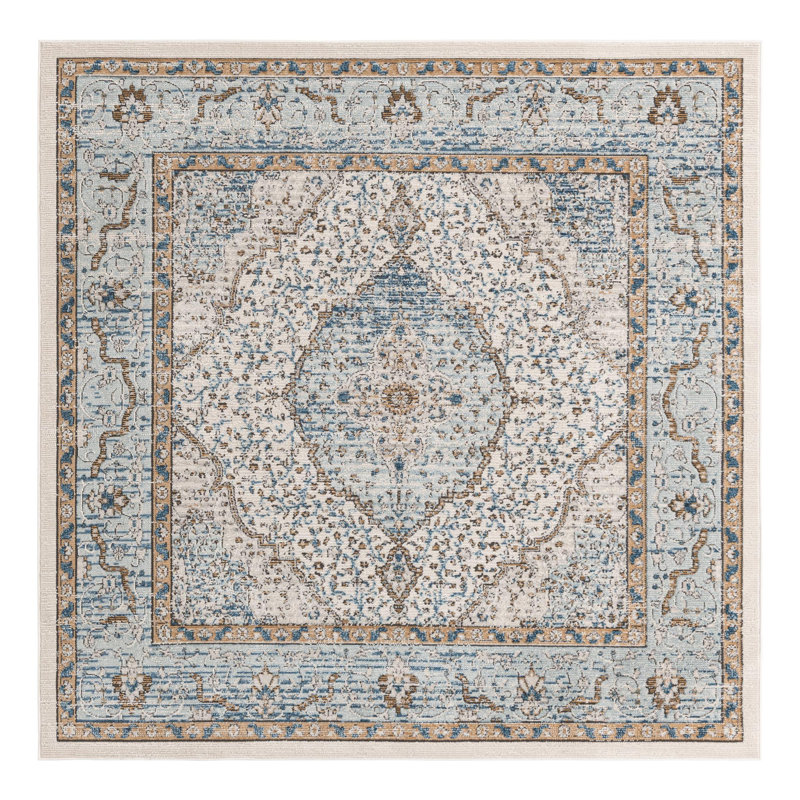 Weingartner Oriental Blue Area Rug, Square 7'1"